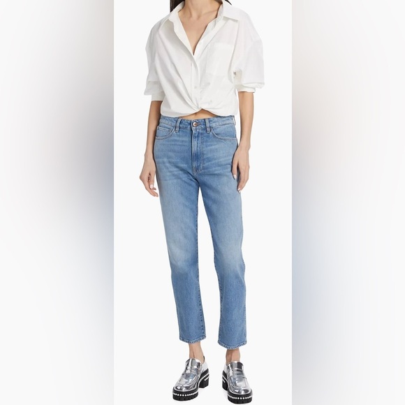 3x1 Denim - 3x1 Claudia Mid-Rise Stretch Slim Cropped Jeans blue jeans